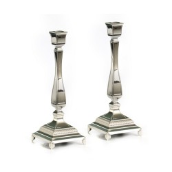 Tall Silver Plated Classic Square Candle... | Traditional Candlesticks