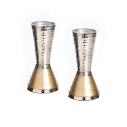 Cone Shaped Silver and Copper Shabbat Candlesticks ... | Gifts for Her