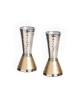 Cone Shaped Silver and Copper Shabbat Candlesticks ... | Gifts for Her