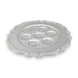 Nickel Seder Plate with Floral Border