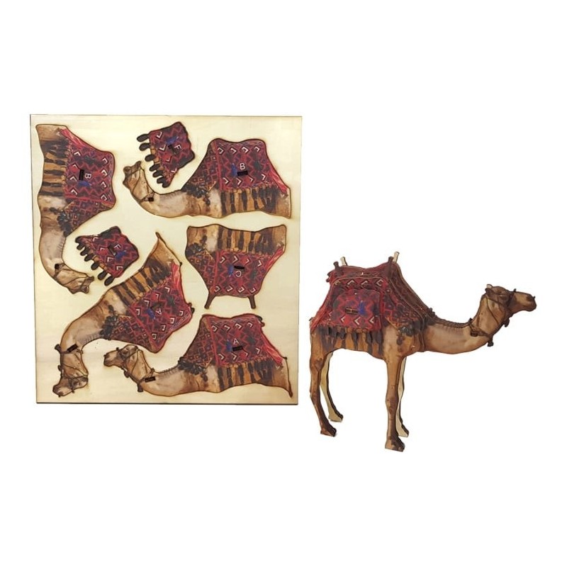 Desert Camel: Do-It-Yourself 3D Puzzle Kit (Colored)