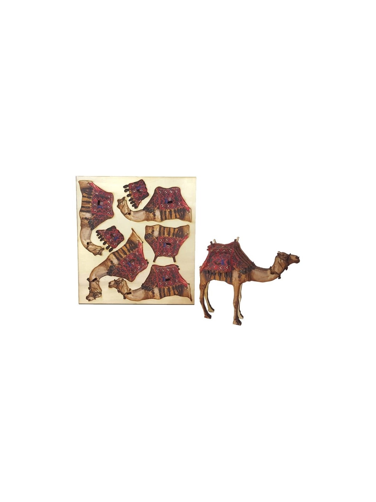 Desert Camel: Do-It-Yourself 3D Puzzle Kit (Colored)