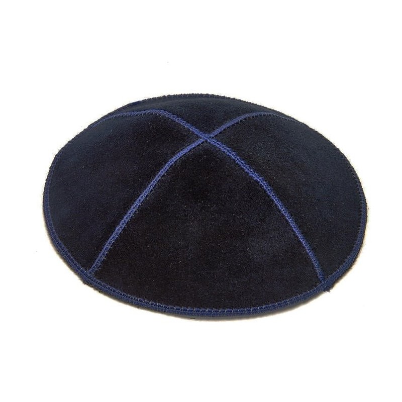 Kippa en daim bleu