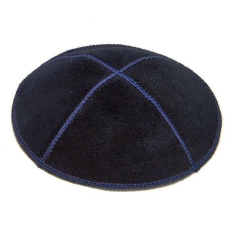 Kippa en daim bleu