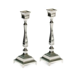 Silver Plated Gleaming Small Shabbat Candlesticks C... | Gifts for Her