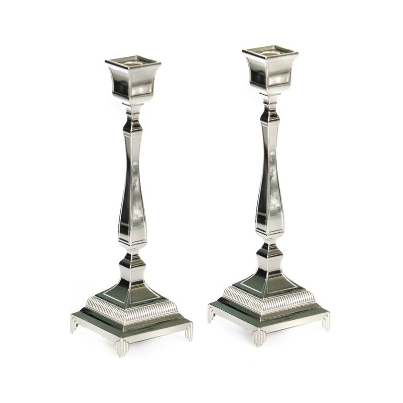 Silver Plated Gleaming Small Shabbat Candlesticks C... | Gifts for Her