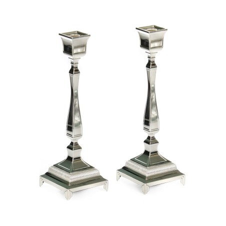 Silver Plated Gleaming Small Shabbat Candlesticks C... | Gifts for Her