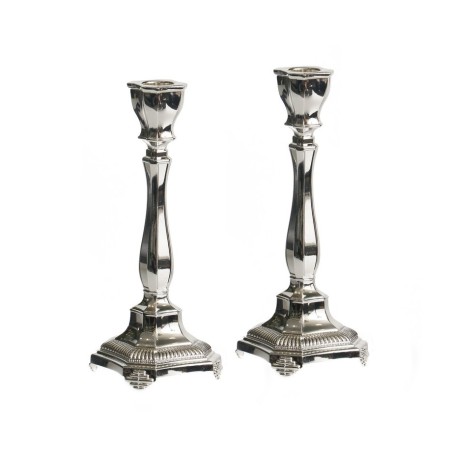 Silver Plated Small Shabbat Candlesticks Curving Cl... | Gifts for Her