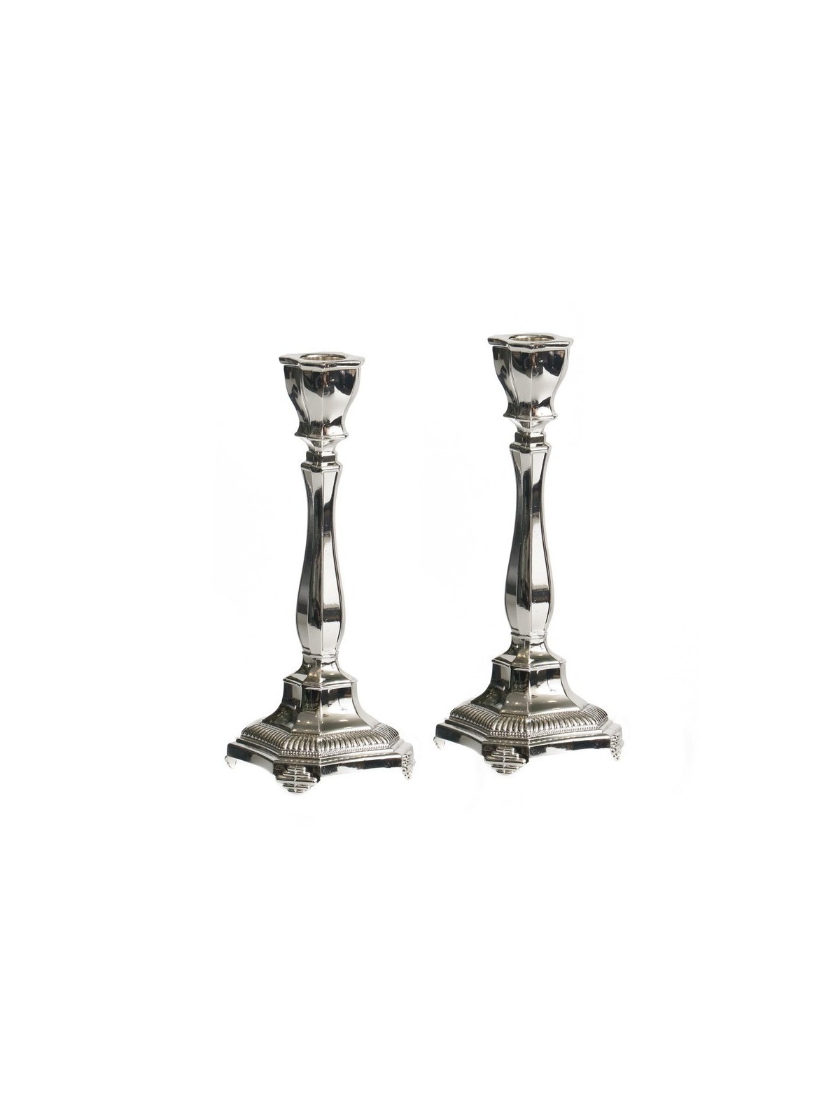 Silver Plated Small Shabbat Candlesticks Curving Cl... | Gifts for Her