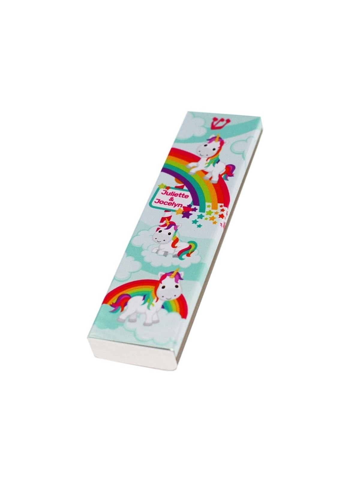 Ofek Wertman Personalized Children's Mezuzah Case - Rainbows and Unico