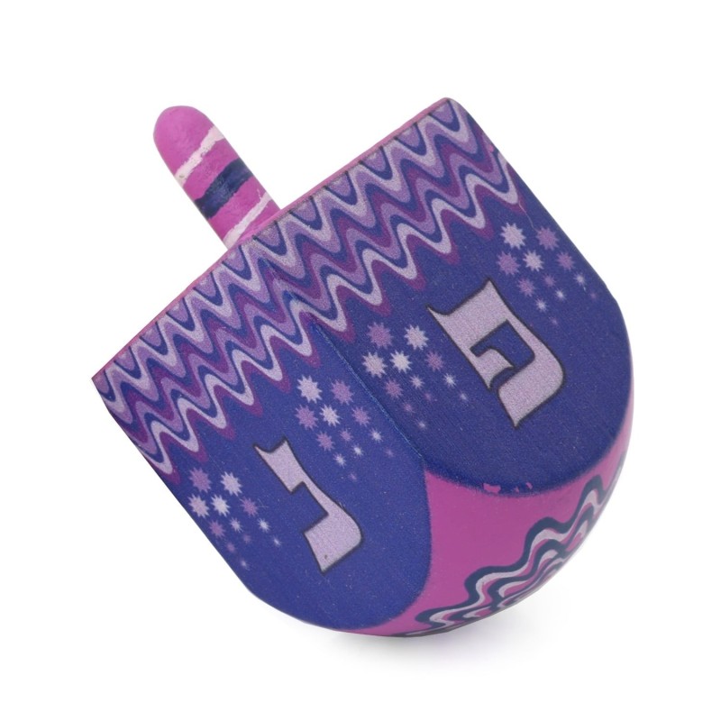 Set of 5 Painted Wooden Dreidels - Assorted Colors