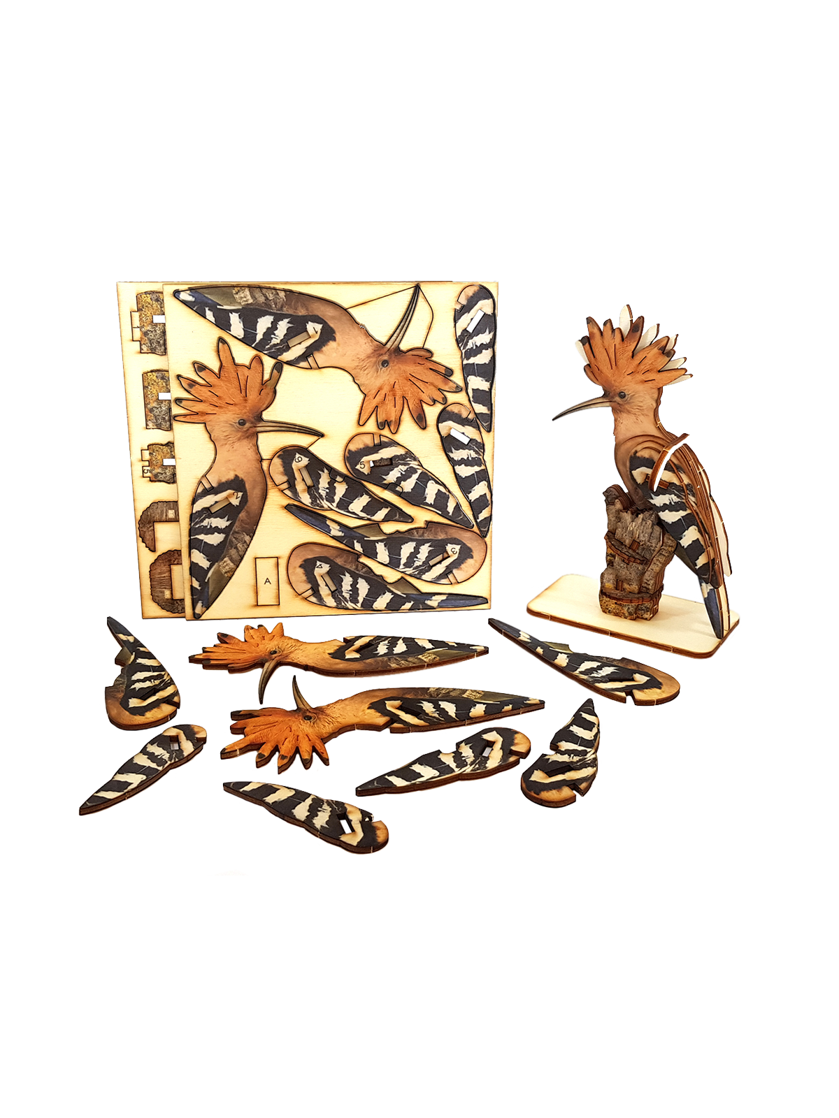 The Hoopoe - National Bird of Israel 3D Wooden Puzzle Kit