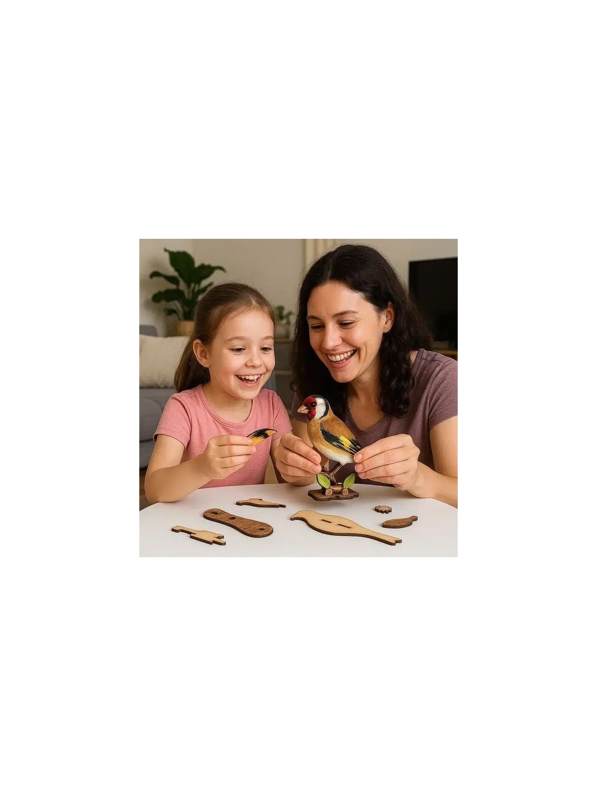 Interactive European Goldfinch Bird 3D Wooden Puzzle Kit