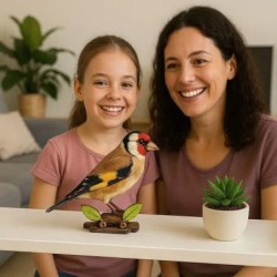 Interactive European Goldfinch Bird 3D Wooden Puzzle Kit