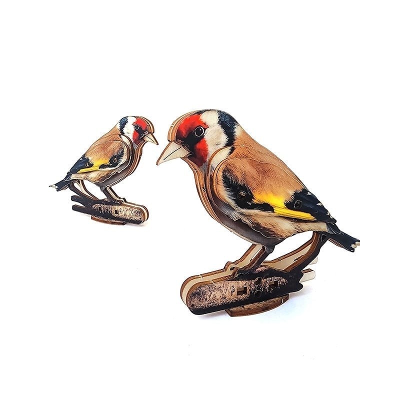 Interactive European Goldfinch Bird 3D Wooden Puzzle Kit