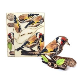 Interactive European Goldfinch Bird 3D Wooden Puzzle Kit