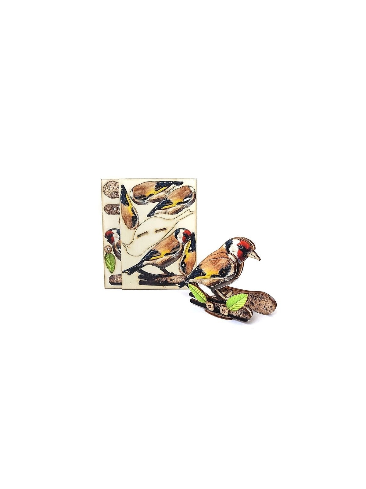 Interactive European Goldfinch Bird 3D Wooden Puzzle Kit