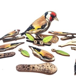 Interactive European Goldfinch Bird 3D Wooden Puzzle Kit