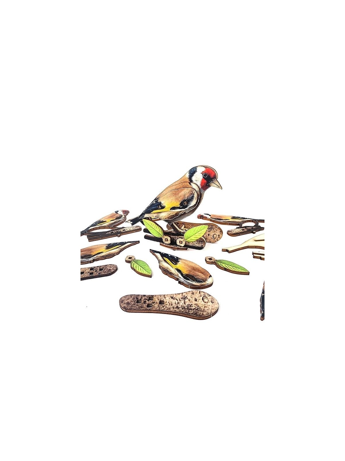 Interactive European Goldfinch Bird 3D Wooden Puzzle Kit