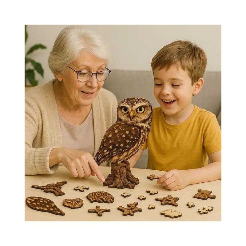 Interactive Little Owl 3D Wooden Puzzle Kit