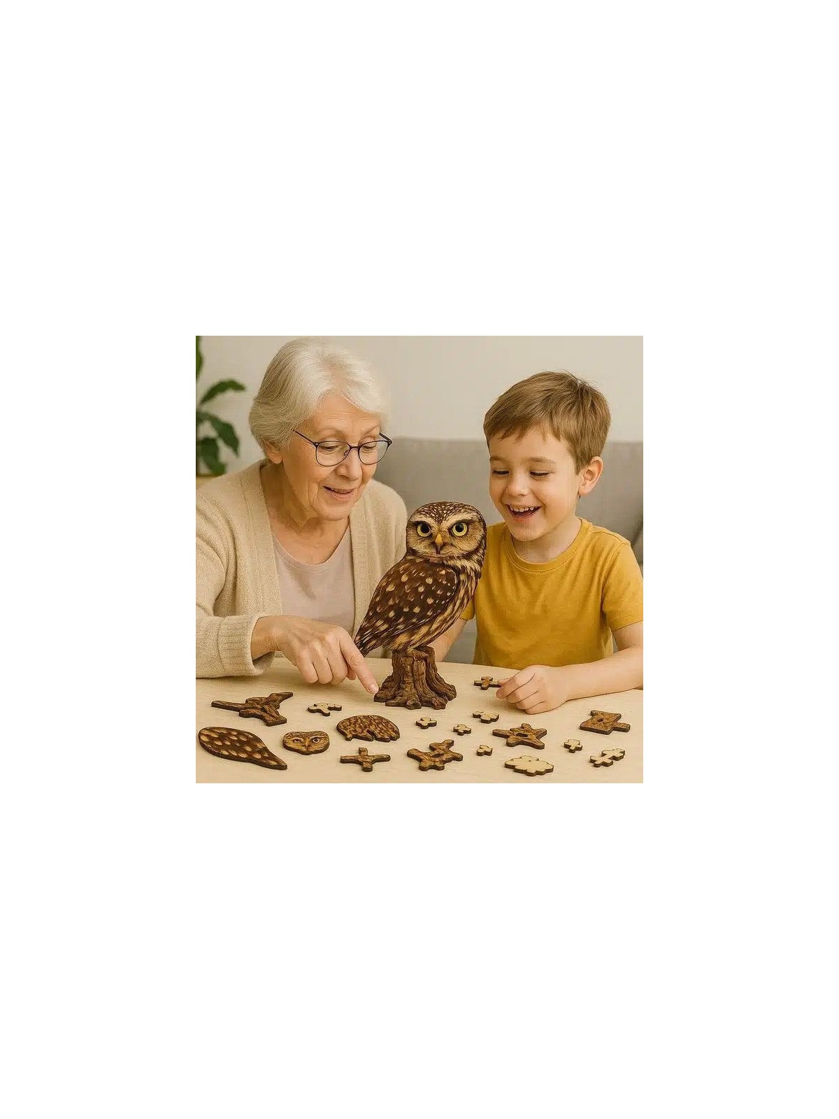 Interactive Little Owl 3D Wooden Puzzle Kit