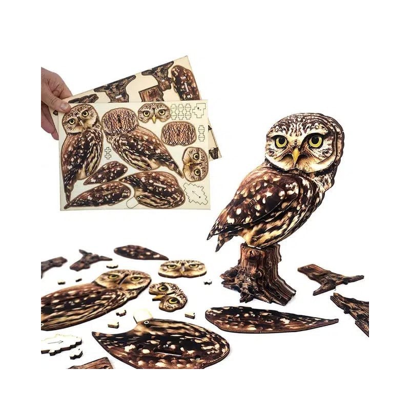 Interactive Little Owl 3D Wooden Puzzle Kit