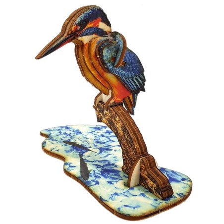 Interactive Kingfisher Bird 3D Wooden Puzzle Kit