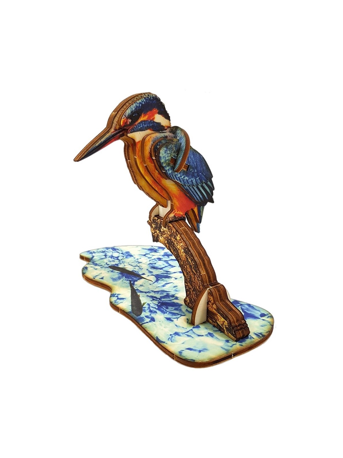 Interactive Kingfisher Bird 3D Wooden Puzzle Kit