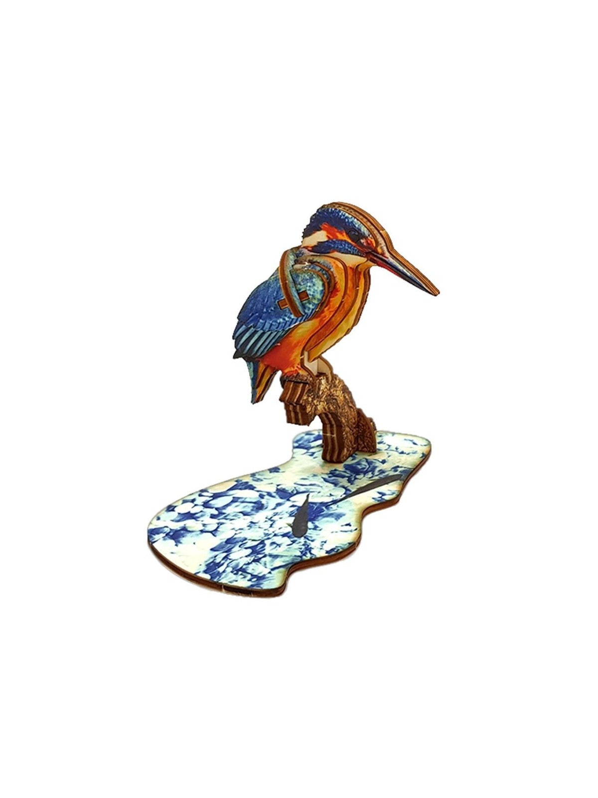 Interactive Kingfisher Bird 3D Wooden Puzzle Kit
