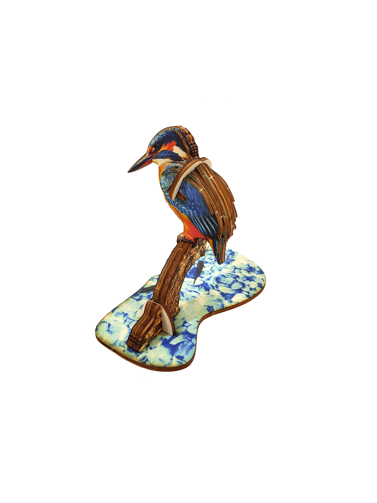 Interactive Kingfisher Bird 3D Wooden Puzzle Kit