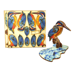 Interactive Kingfisher Bird 3D Wooden Puzzle Kit
