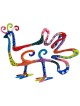 Yair Emanuel Hand Painted 3-Dimensional Peacock Sculpture