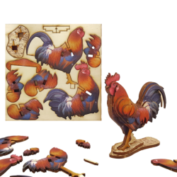 Interactive Rooster 3D Wooden Puzzle Kit