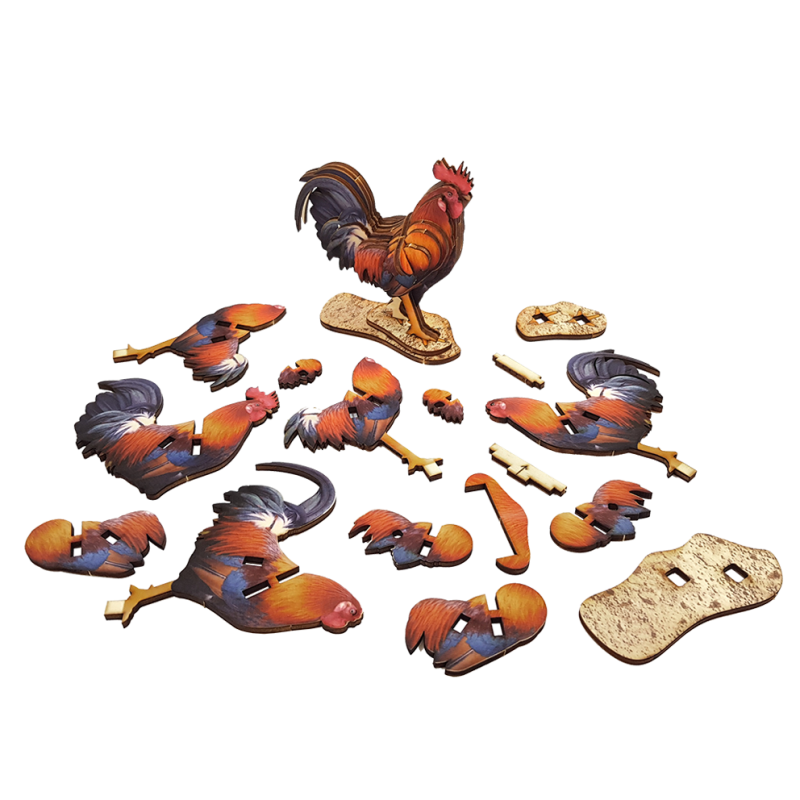 Interactive Rooster 3D Wooden Puzzle Kit