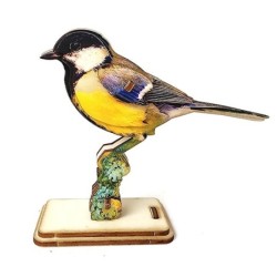 Interactive Great Tit Bird 3D Wooden Puzzle Kit