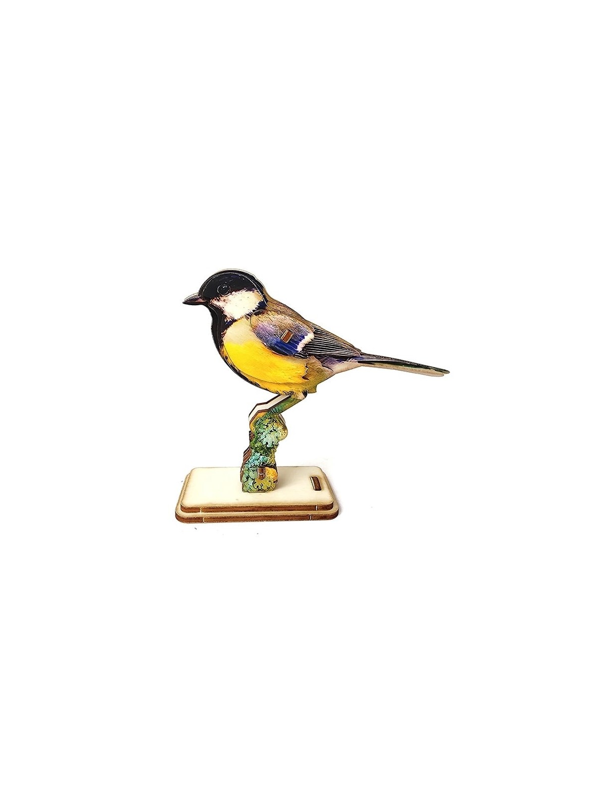 Interactive Great Tit Bird 3D Wooden Puzzle Kit