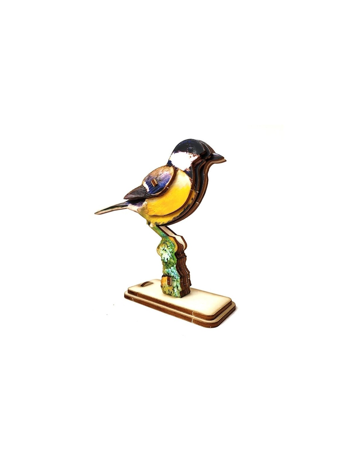Interactive Great Tit Bird 3D Wooden Puzzle Kit