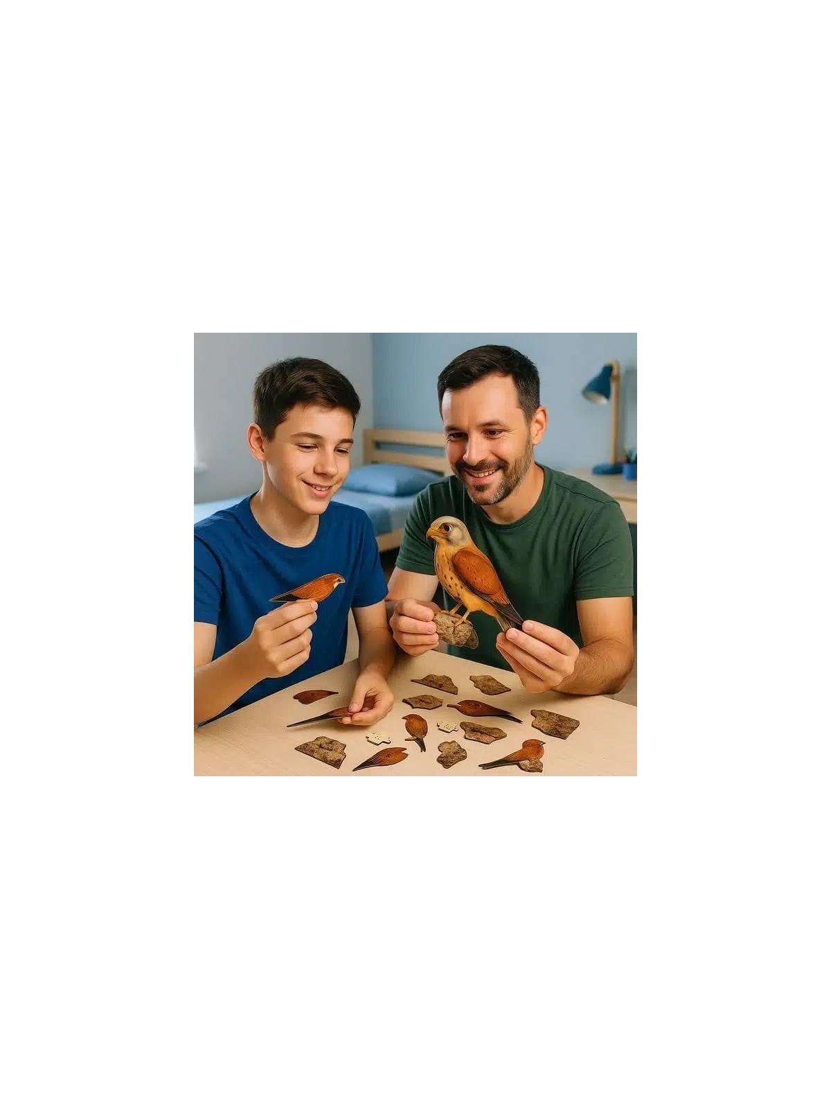 Interactive Lesser Kestrel Bird 3D Wooden Puzzle Kit