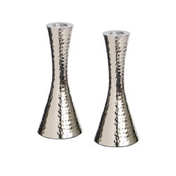 Cone Shaped Shabbat Candlesticks in Nickel Plated H... | Gifts for Her