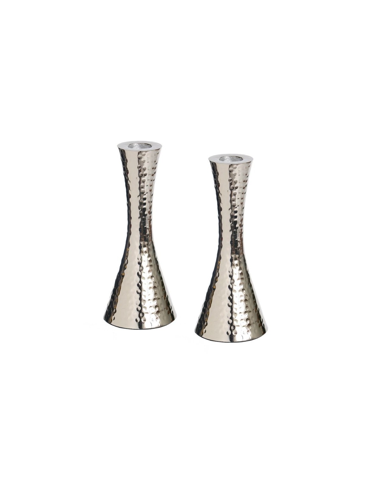 Cone Shaped Shabbat Candlesticks in Nickel Plated H... | Gifts for Her