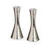 Cone Shaped Shabbat Candlesticks in Nickel Plated H... | Gifts for Her