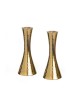Cone Shaped Shabbat Candlesticks in Hammered Nickel... | Gifts for Her