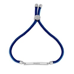 Personalized Cord Bar Hebrew Name Bracelet - Red, Pink or Blue