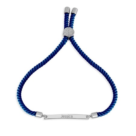 Personalized Cord Bar Hebrew Name Bracelet - Red, Pink or Blue