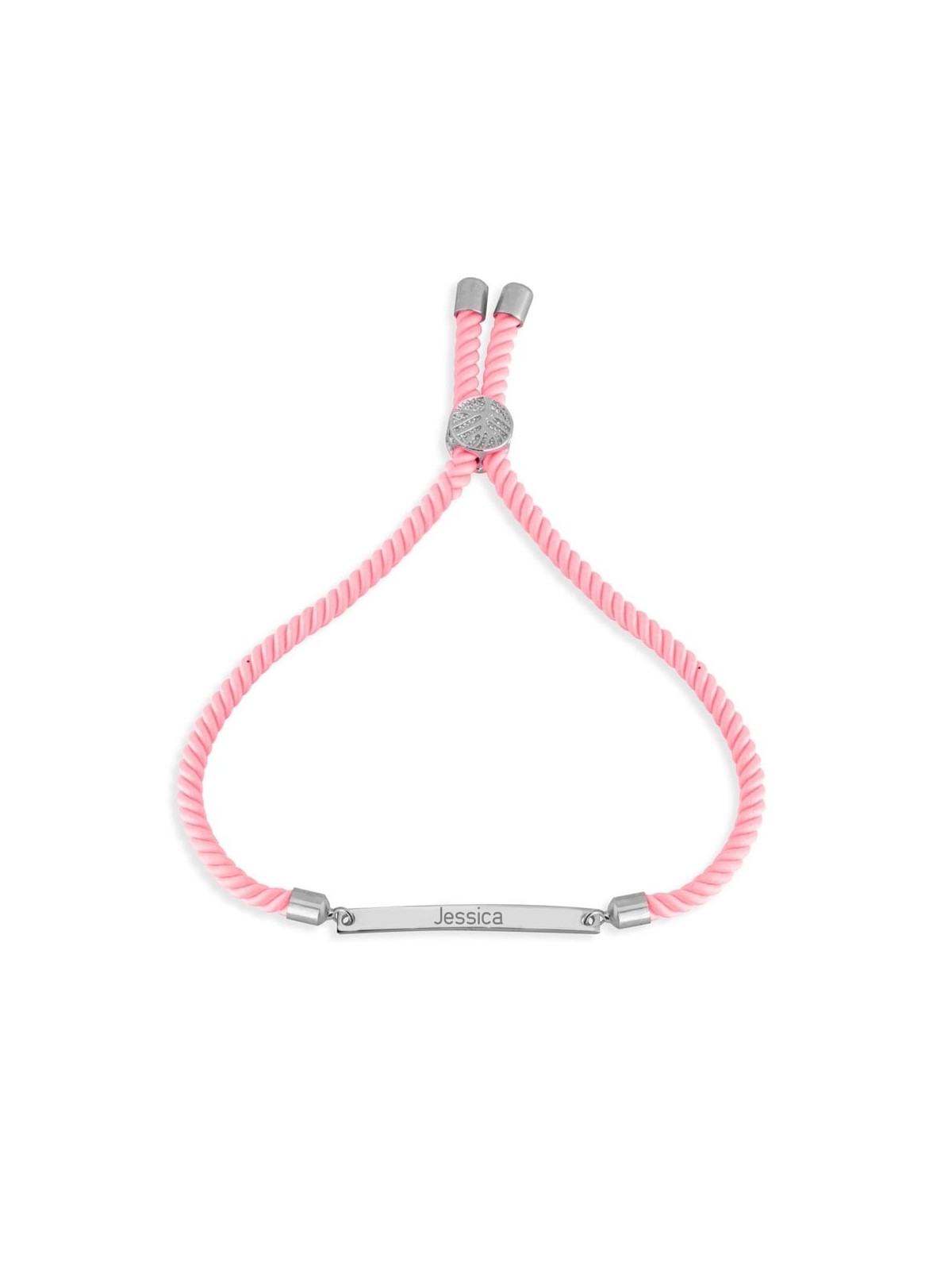 Personalized Cord Bar Hebrew Name Bracelet - Red, Pink or Blue