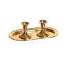 Set Small Gold Shabbat Candlesticks on O... | Traditional Candlesticks