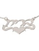 Silver or Gold Plated Hebrew Name Necklace with Heart (Center) - Brit