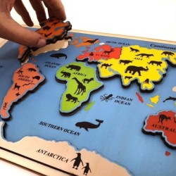 Educational Continents & Oceans Wooden Puzzle