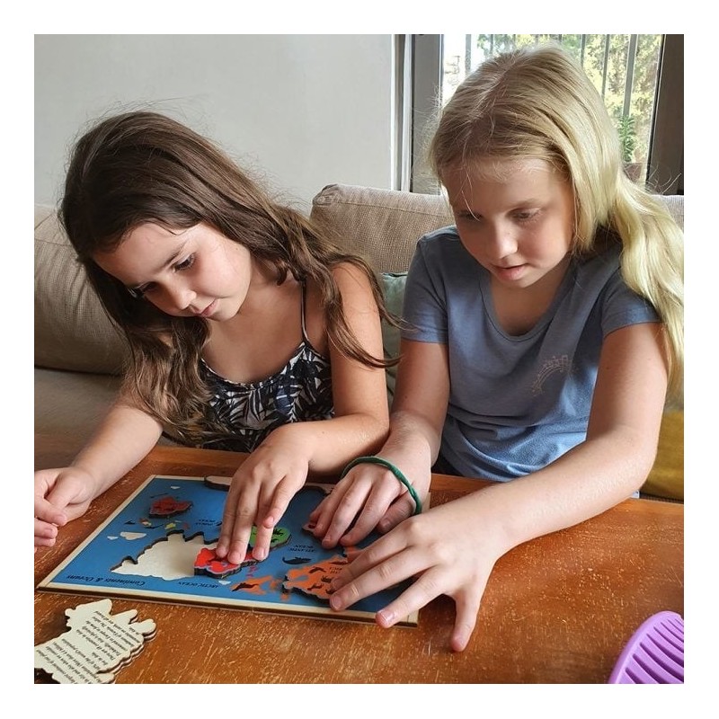 Educational Continents & Oceans Wooden Puzzle