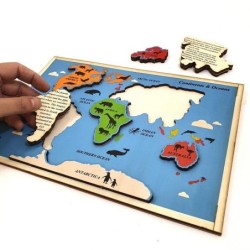 Educational Continents & Oceans Wooden Puzzle